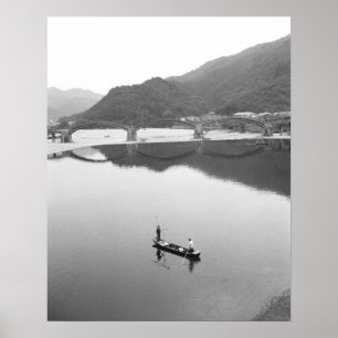Asien, Japan, Iwakuni. Fiskare och historisk 2 Poster