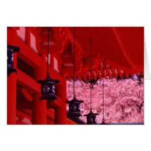 Asien, Japan, Kyoto, Heian-helgedomen om våren. Hälsningskort