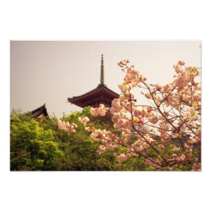 Asien, Japan, Kyoto, Kiyomizu-templet på våren Fototryck