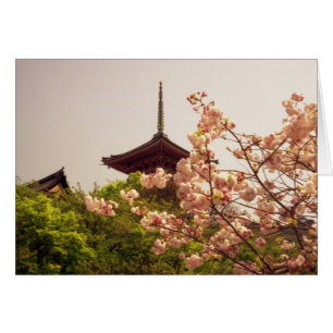 Asien, Japan, Kyoto, Kiyomizu-templet på våren Hälsningskort