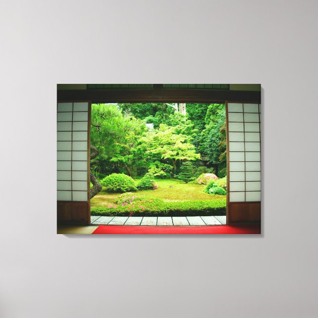Asien, Japan, Kyoto. Zen-trädgård 2 Canvastryck (Framsida)