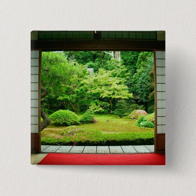 Asien, Japan, Kyoto. Zen-trädgård 2 Knapp (Framsida)