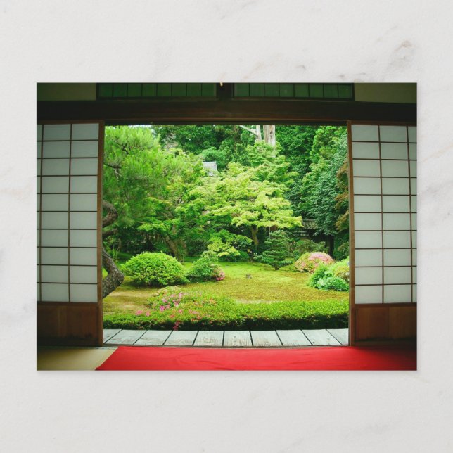 Asien, Japan, Kyoto. Zen-trädgård 2 Vykort (Framsida)