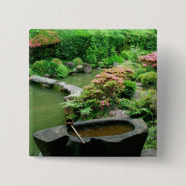 Asien, Japan, Kyoto. Zen-trädgård Knapp (Framsida)