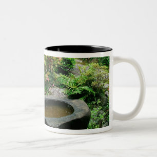 Asien, Japan, Kyoto. Zen-trädgård Två-Tonad Mugg