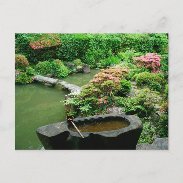 Asien, Japan, Kyoto. Zen-trädgård Vykort (Framsida)