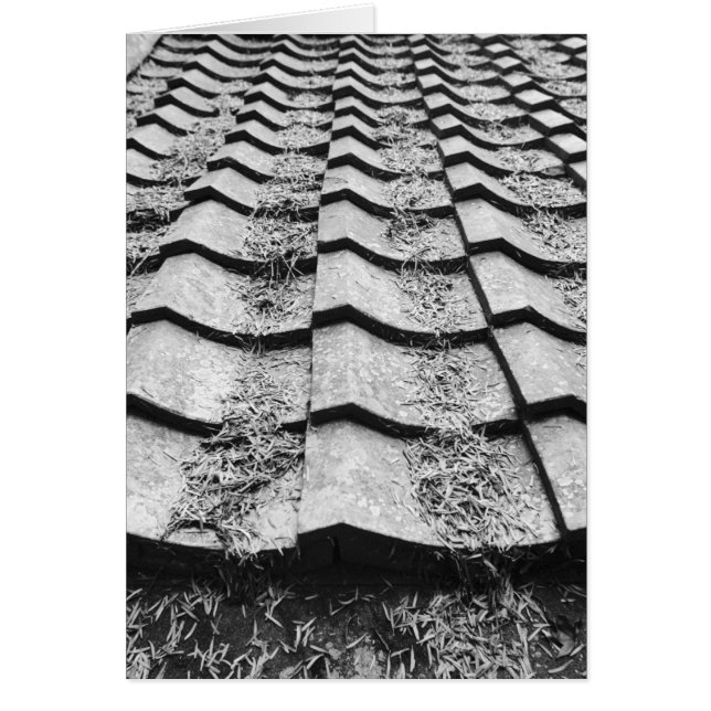 Asien, Japan, Miyajima. Clay tak-detaljer Hälsningskort (Framsidan)