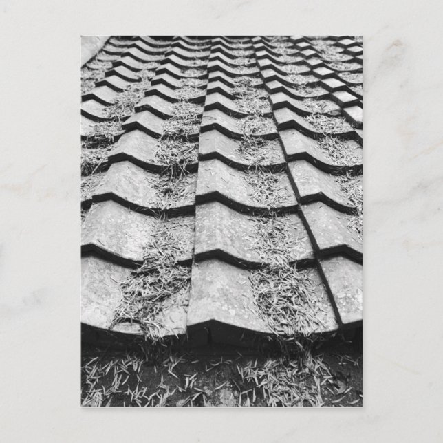 Asien, Japan, Miyajima. Uppgifter om Clay tak Vykort (Framsida)