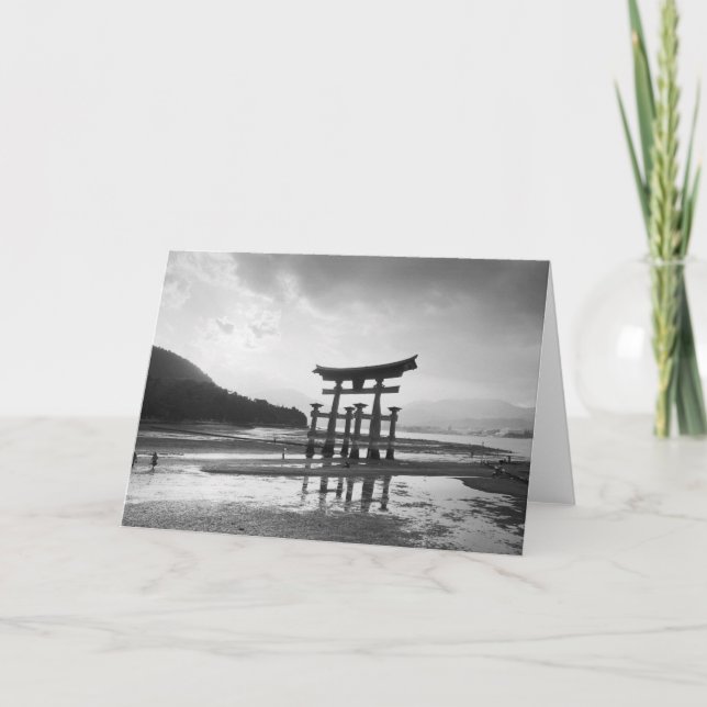 Asien, Japan, Myajima. Torri Grind Kort (Framsida)