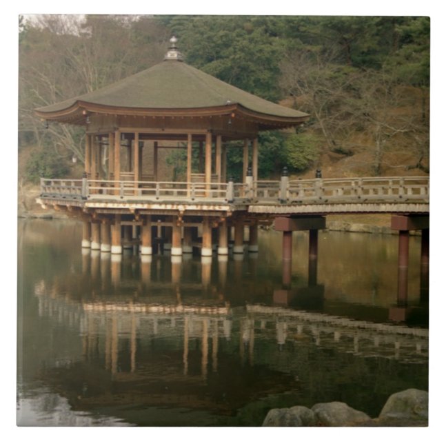 Asien, Japan, Nara, Tempels i Nara Kakelplatta (Framsidan)