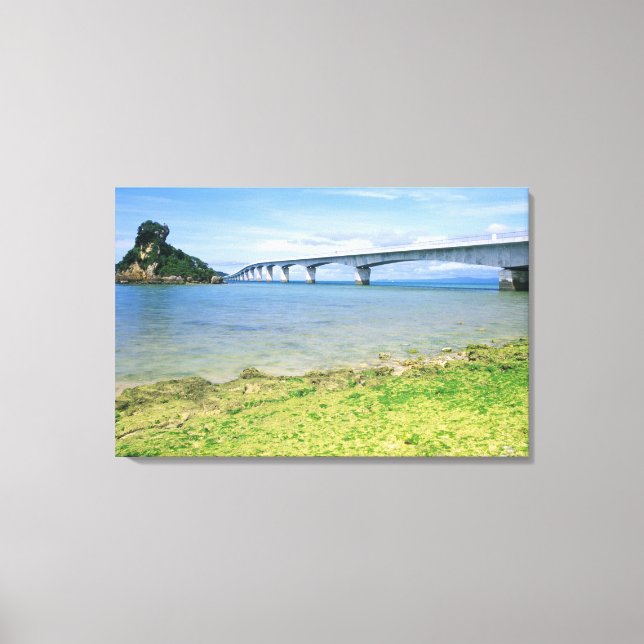 Asien, Japan, Okinawa, Kouri Bridge Canvastryck (Framsida)