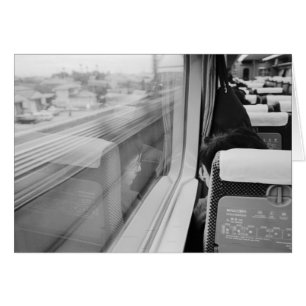 Asien, Japan. Ombord på Shinkansen Bullet Train Hälsningskort