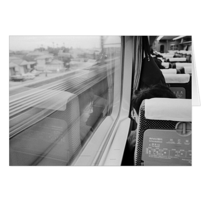 Asien, Japan. Ombord på Shinkansen Bullet Train Hälsningskort (Framsidan Horizontal)