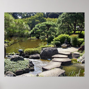 Asien, Japan, Tokyo. Den japanska trädgården vid Poster