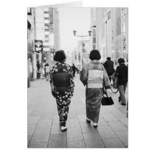 Asien, Japan, Tokyo. Geishor på Ginza. Hälsningskort