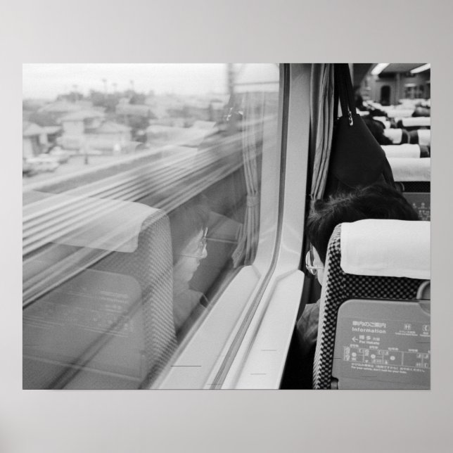 Asien, Japan. Utrymme vid Shinkansen Bullet Tåg Poster (Framsidan)
