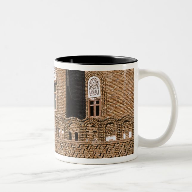 Asien, Jemen, Sana'a. Jemensk arkitekturdetalj. Två-Tonad Mugg (Höger)