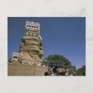 Asien, Jemen, Wadi Dhar. Sten Palace eller Dar Al Vykort