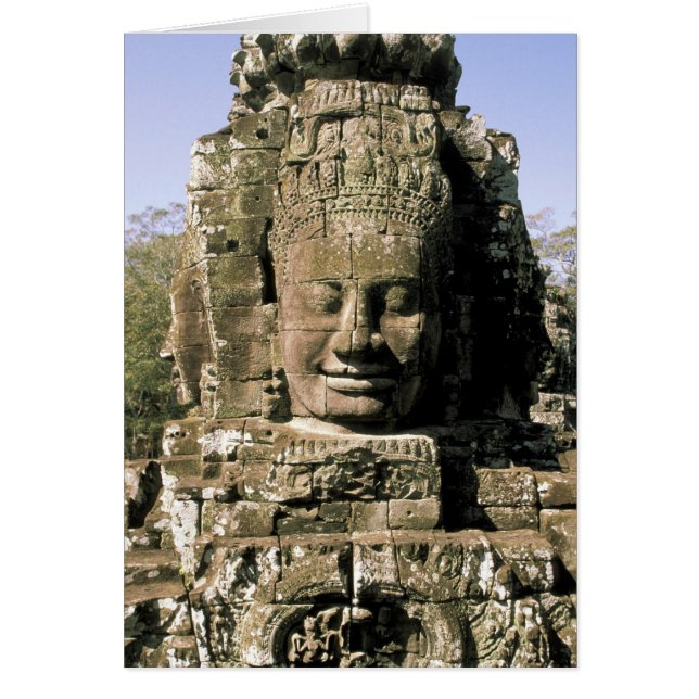 Asien, Kambodja, Siem Rap. Angkor Thom, chefer Hälsningskort (Framsidan)
