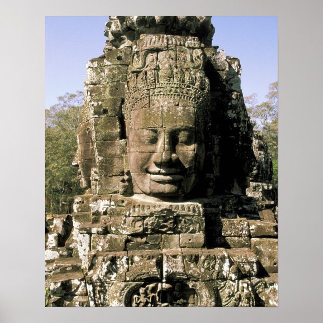 Asien, Kambodja, Siem Rap. Angkor Thom, chefer Poster (Framsidan)