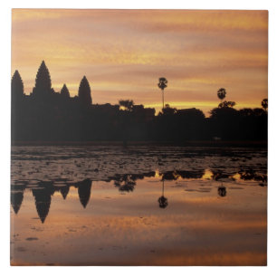 Asien, Kambodja, Siem Reap, Angkor Wat (f. 1100 Kakelplatta