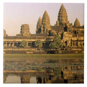 Asien, Kambodja, Siem Reap. Angkor Wat. Kakelplatta