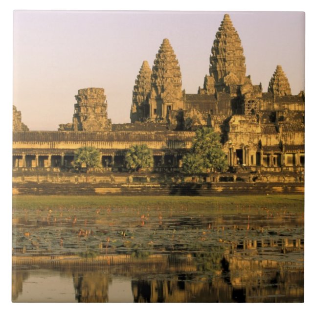 Asien, Kambodja, Siem Reap. Angkor Wat. Kakelplatta (Framsidan)