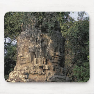 Asien, Kambodja, Siem Reap. Stora stenträskulpture Musmatta
