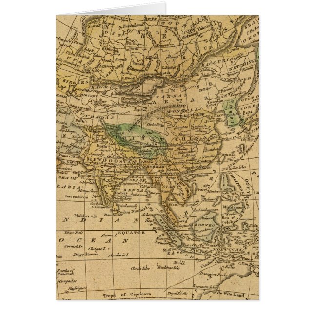 Asien Karta efter Worcester Hälsningskort (Framsidan)