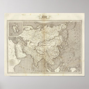 Asien Karta Poster