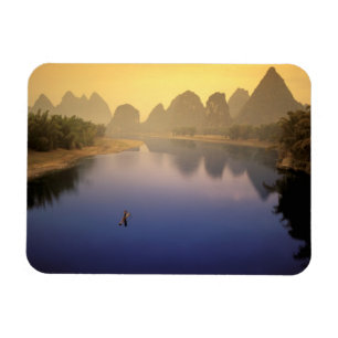 Asien, Kina, Guangxi-provinsen, Yangshuo. Ensam Magnet