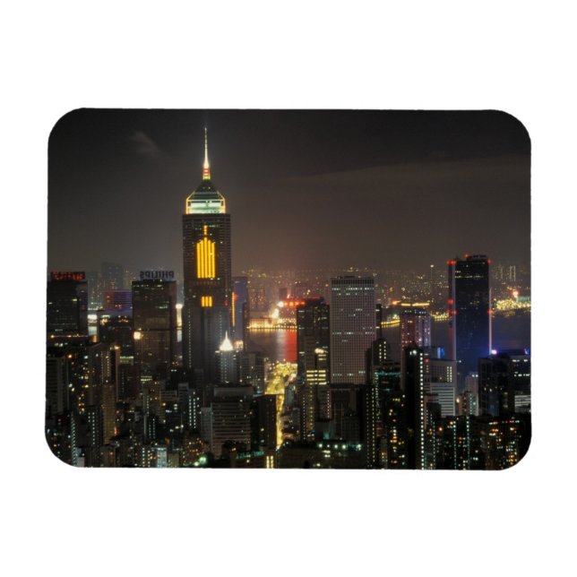 Asien, Kina, Hong Kong, centralt från Stubbs road Magnet (Horisontell)