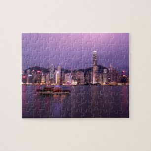 Asien, Kina, Hong Kong, stadssiluett och Pussel