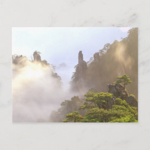 Asien, Kina, Huanshan. Gula berget i Vykort