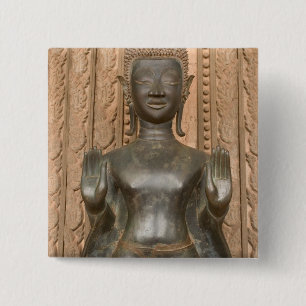 Asien, Laos, Vientiane, Brons Buddha i Hawn Knapp