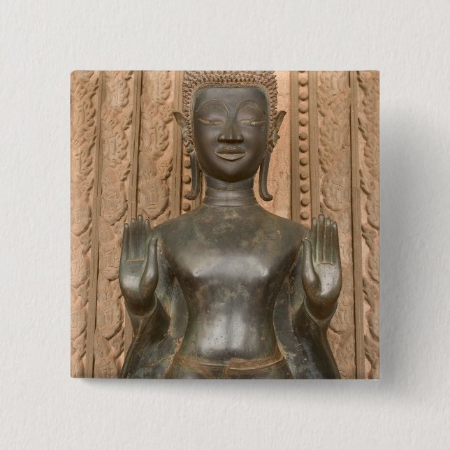 Asien, Laos, Vientiane, Brons Buddha i Hawn Knapp (Framsida)