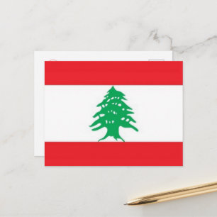 Asien - Libanon - Flagga - Vykort