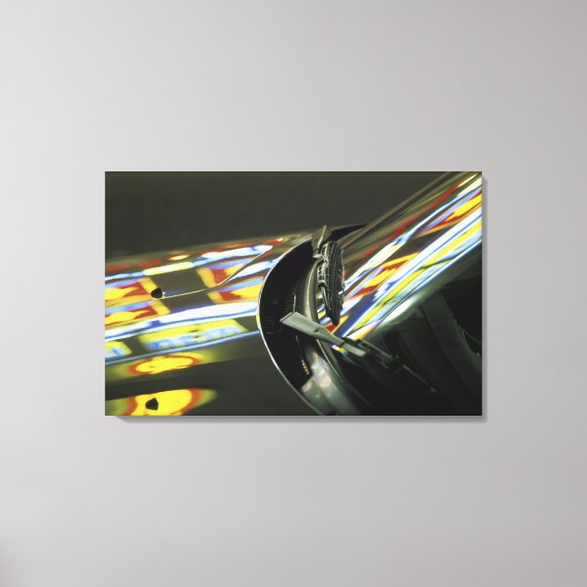 Asien, Malaysia, Melaka. Neonreflektioner i bil Canvastryck (Framsida)