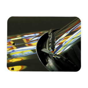 Asien, Malaysia, Melaka. Neonreflektioner i bil Magnet