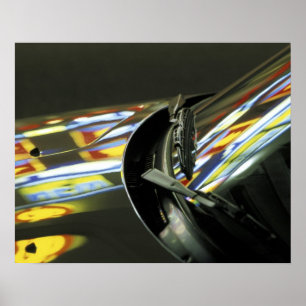 Asien, Malaysia, Melaka. Neonreflektioner i bil Poster