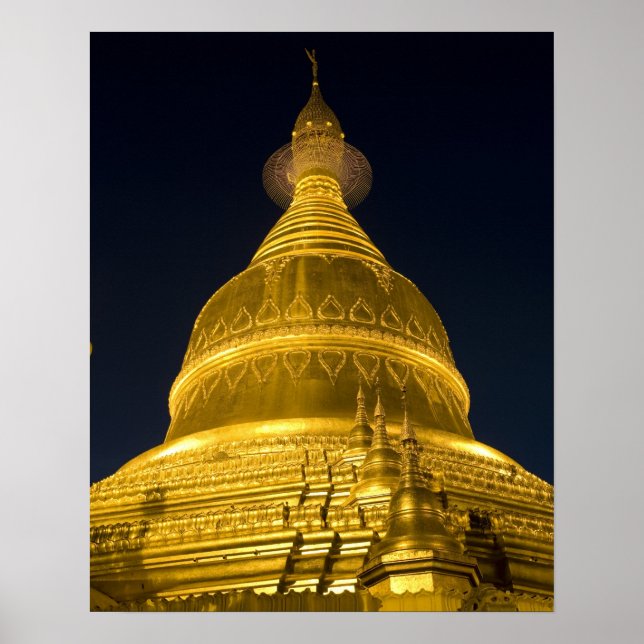 Asien, Mayanmar, Yangon, buddhistiska tempel i Poster (Framsidan)