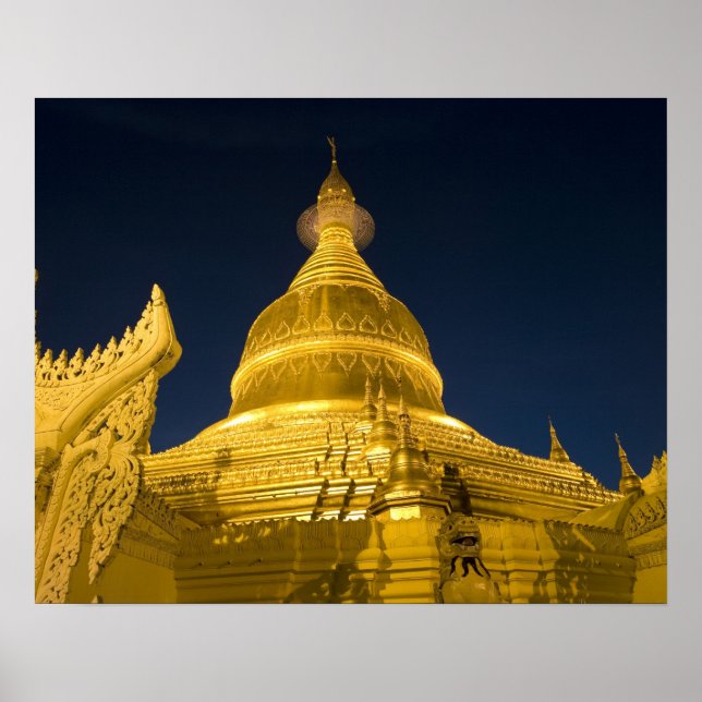 Asien, Maynmar, Yangon, Buddhisttempel i Yangon Poster (Framsidan)
