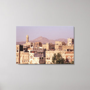 Asien, Mellanöstern, Republiken Jemen, Sana'a. Canvastryck