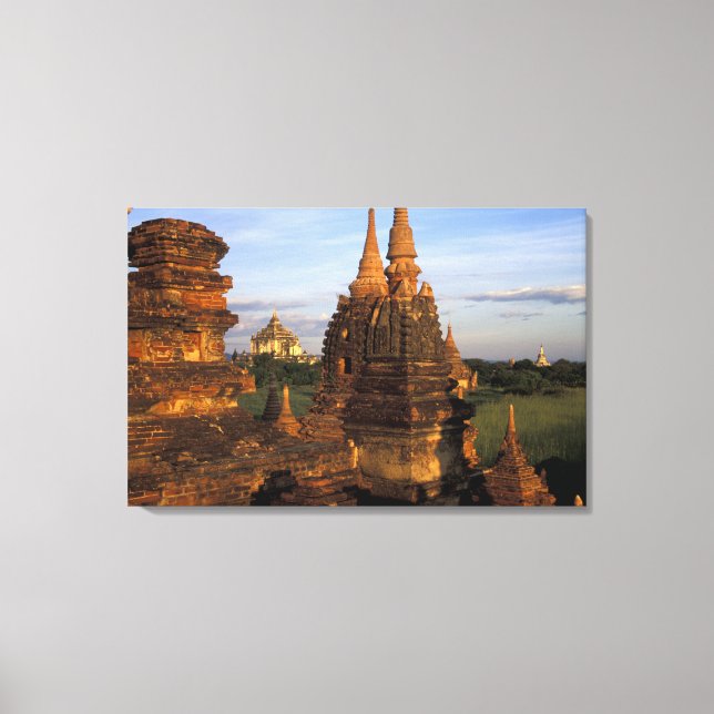 Asien, Myanmar, Bagan. Forntida tempel och Canvastryck (Framsida)