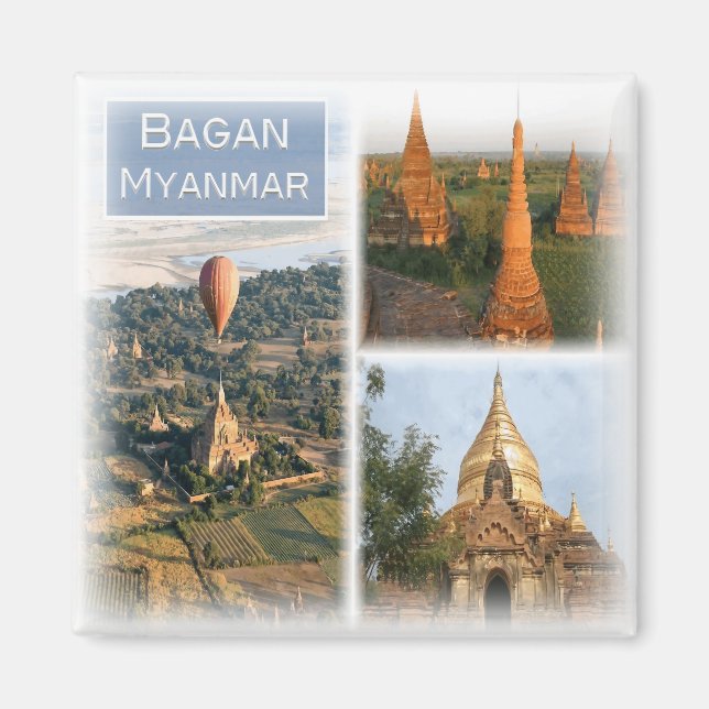 Asien, Myanmar, Bagan, Pagoda, kylskåp Magnet (Framsidan)