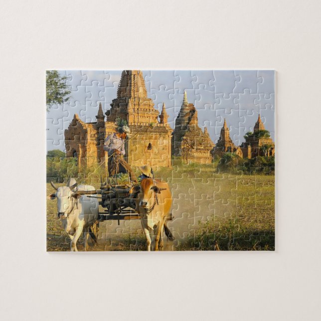 Asien, Myanmar (Burma), Bagan (Pagan). En kärra är Pussel (Horisontell)