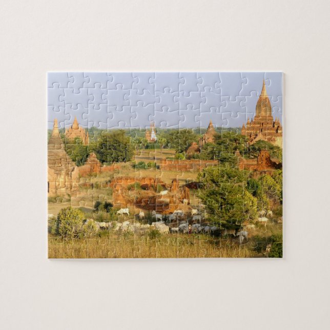 Asien, Myanmar (Burma), Bagan (Pagan). Kor passera Pussel (Horisontell)