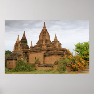 Asien, Myanmar (Burma), Bagan Pagan). Olika Poster