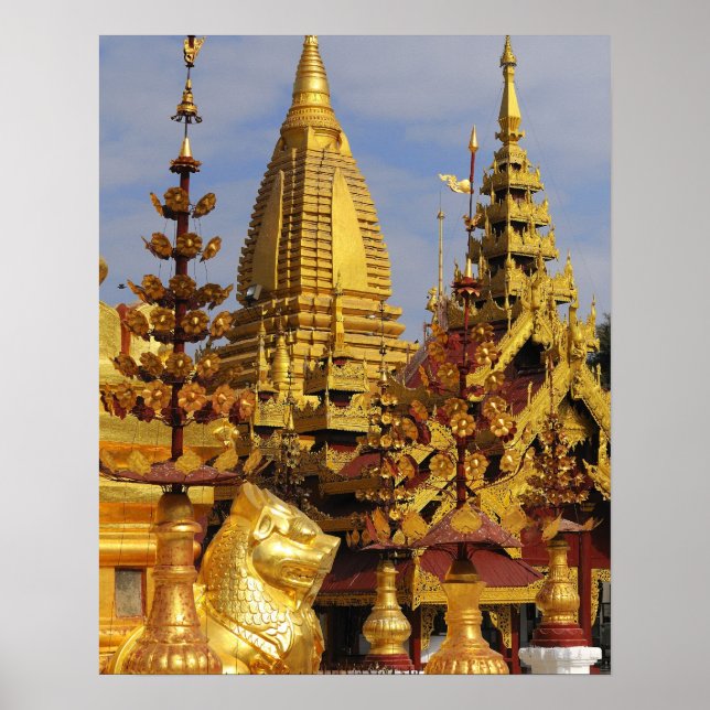 Asien, Myanmar (Burma), Bagan (Pagan). Shwe 3 Poster (Framsidan)