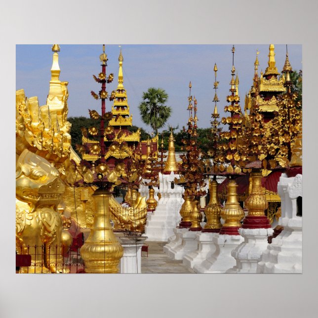 Asien, Myanmar (Burma), Bagan (Pagan). Shwe 5 Poster (Framsidan)